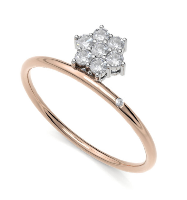 Rose gold ring with Diamonds