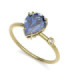 Yellow gold ring with Iolite and Diamond