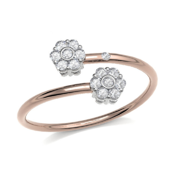 White and Rose gold ring with Diamonds