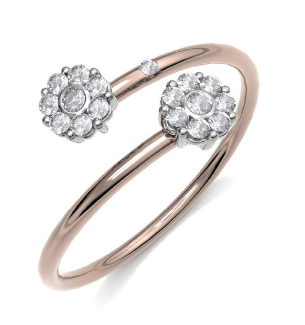 Anillo oro  rosa  con Diamantes