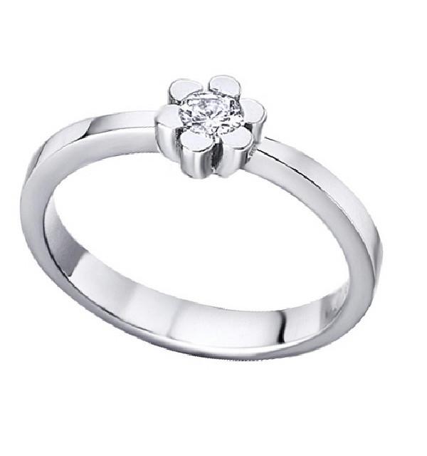 Anillo oro blanco y Diamante