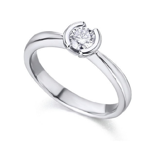 Anillo oro blanco y Diamante