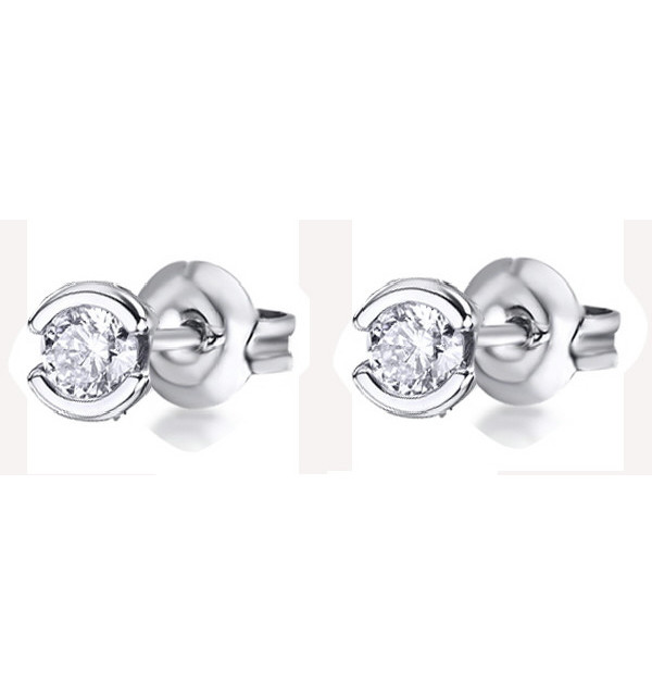 Pendientes oro blanco y Diamantes