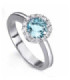 White gold ring with Diamonds and Aquamarine