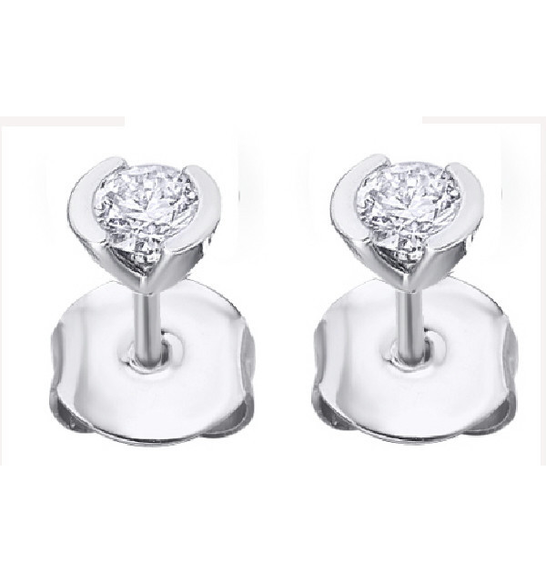 Pendientes  de  oro blanco y Diamantes