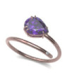 Rose gold ring with Amethyst and Diamond