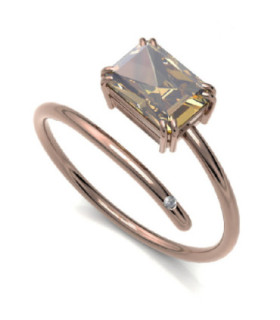 Rose gold ring with yellow Tourmaline and Diamond