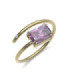 Yellow gold ring with rose Tourmaline and Diamond