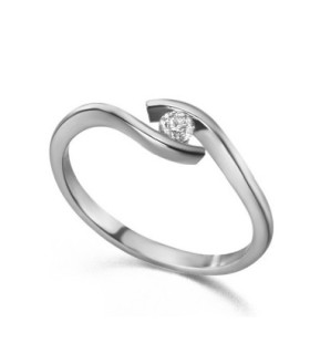 Anillo oro blanco y Diamante