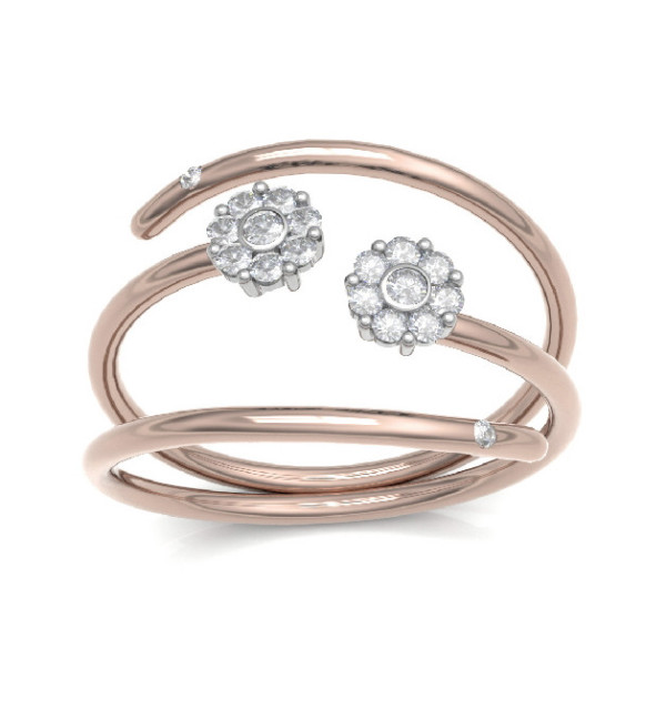 Anillo oro  rosa  con  Diamantes