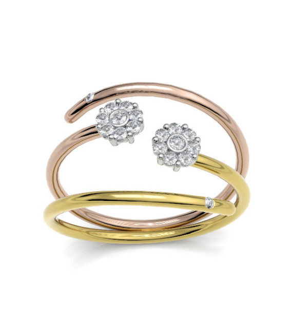 Anillo oro  rosa  con  Diamantes