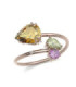 Rose gold ring with semi precious gemstones and Diamond