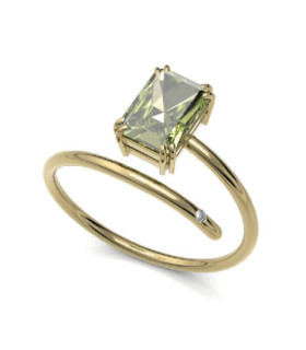 Yellow gold ring with Peridot and Diamond