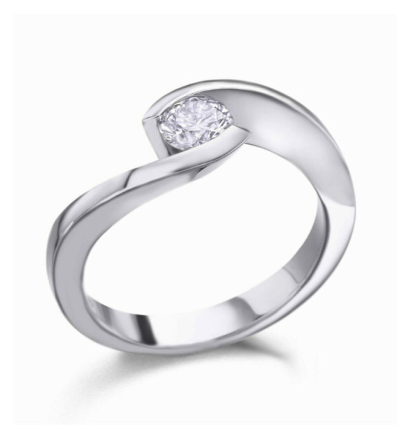 Anillo oro blanco y Diamante