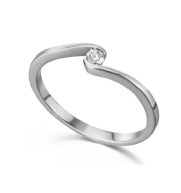 Anillo de oro blanco y Diamante