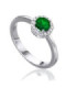 White gold ring with Emerald and Diamonds