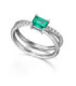 White gold ring with Diamonds and Emerald