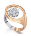Anillo oro blanco y rosa con diamantes
