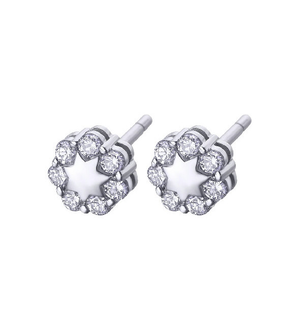 Pendientes oro blanco y Diamantes