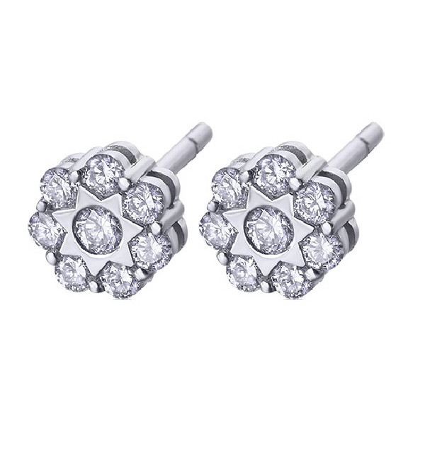 Pendientes oro blanco y Diamantes
