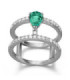 White gold ring with Emerald and Diamonds