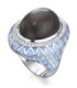 750 gold ring with Diamonds,Moonstone and enamel.