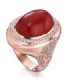 Rose gold ring with Carnelian and Diamonds