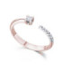 Anillo oro blanco, rosa. Dmtes. 0,11cts.