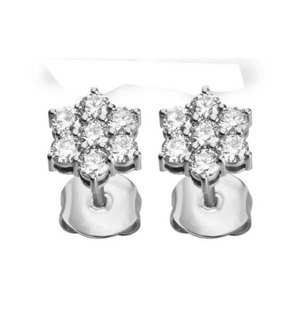 Pendientes oro blanco y  Diamantes