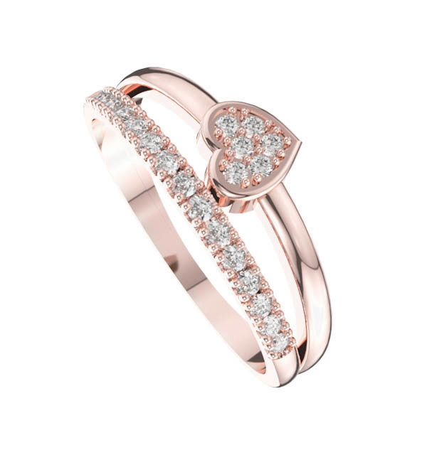 Anillo oro rosa Dmtes.0,18 cts.