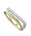 Anillo oro blanco, amrillo y diamante