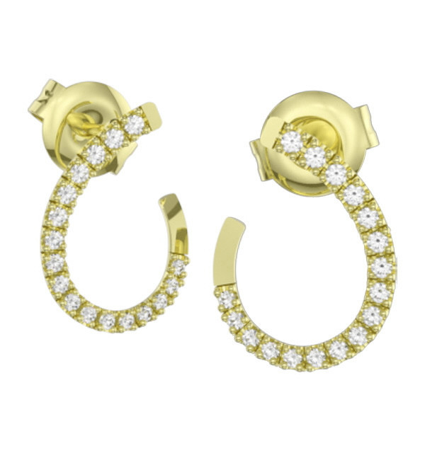 Pendiente oro rosa y Diamantes.