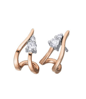 White and Rose gold earrings Diamonds