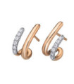 Pendientes oro blanco y rosa con diamantes