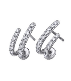 Pendientes  de  oro blanco y Diamantes