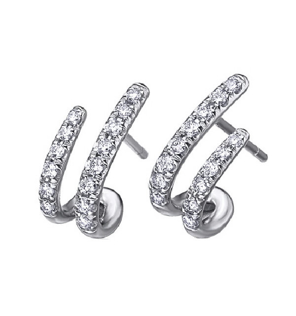 Pendientes  de  oro blanco y Diamantes