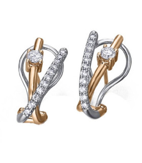 Rose and white gold earrings with Diamonds