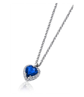 White gold pendant with Sapphire and Diamonds