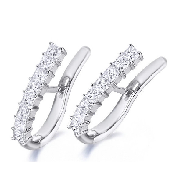 Pendientes oro blanco y Diamantes