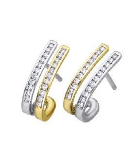 Pendientes oro blanco y amarillo con Diamantes