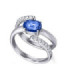 White gold ring with blue Sapphire and Diamonds