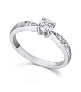 White gold band with diamonds