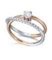 White and rose gold ring with Diamonds