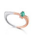 Rose and white gold ring with Emerald and Diamonds