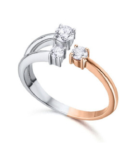 White and rose gold ring with Diamonds