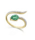 Yellow gold ring with Emerald and Diamonds