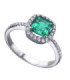 White gold ring with Emerald and Diamonds