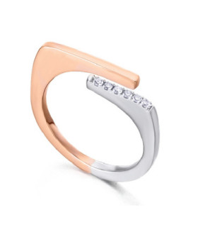 White and rose gold ring with Diamonds