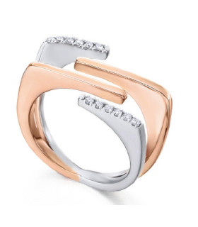 White and rose gold ring with Diamonds