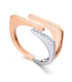 Anillo oro blanco y rosa con diamantes